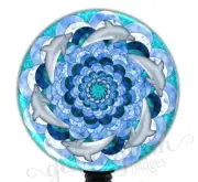 Dolphin Mandala Retractable Badge Holder, Mandala Badge Clip, Mandala ID GG1291