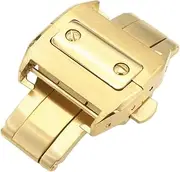 APTPKGDFDK 18/21mm Watch Buckle Fit For Santos Fit For Dumont Men And Women Double Press Butterfly Button Rose Gold Silver Black Clasp Watch Accessory Cuff