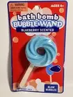 BATH BOMB BUBBLE WAND Blueberry Scented New in Package blows bubbles