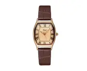 W65 Coffee Color Ladies Retro Style Wine Barrel-shaped Belt Watch Simple Quartz Waterproof Watch Girls Decorative Watch Jewelry