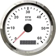 GPVPGHGRJ Universal Waterproof 85mm Engine Car Boat Motorcycle Tachometer 3000/4000/6000/8000 RPM Meter Stepper Motor with Hourmeter Speedometer(6KWS)