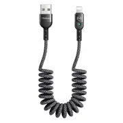 Mcdodo Curled Lightning USB Charging Cable for iPhone - Spiral Nylon Data Cable 1.8 Meter Charger Cable Gray
