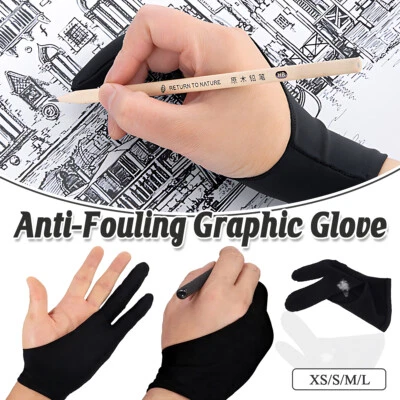 Two Finger Glove for Graphic Tablet Drawing Sketching 4 Sizes Anti Smudge Glove