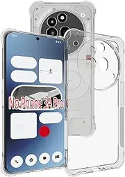 [USTIYA] Case for Nothing Phone 3A Pro Case Clear TPU Four Corners Protection Cover Transparent Soft