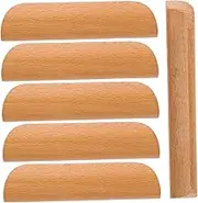 6 pcs Solid Wood Handle Closet Dresser Drawer pulls Handle Concealed tabs pulls Solid Wood Dresser Cabinet Door Handles Furniture Handles Wood Pull Handles Semicircle Edge Wooden
