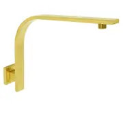 Brushed Gold Brass Gooseneck Wall Mounted Shower Arm For Bathroom Shower Rainfall Head
