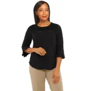 Alfred Dunner Marrakech Crochet Lace Flutter Sleeve Shirt Petite 31951TZ