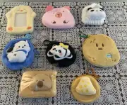 Eight Plush Backpack Clips Coin Purse Frame Dog Duck Panda Cookie Pizza Bear