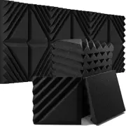 12 Pack Sound Proof Foam Panels for Walls, 12x12x2 Inches Half-Slash Style