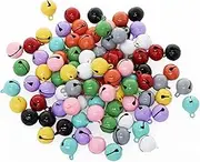 100Pcs Jingle Bells, BetterJonny 14mm Small Craft Bells 10 Sweet Colors Metal Bells Pet Bells for DIY Christmas Party Decorations and Jewelry Making