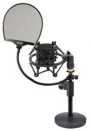 Samson MD2 Weighted Podcast Podcasting Mic Stand+Black Shockmount+Pop Filter