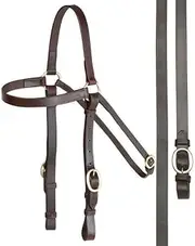 Aintree Plain Barcoo 20mm Wide Brass Fitting Bridle With Reins Cob or Full [Size: Cob]