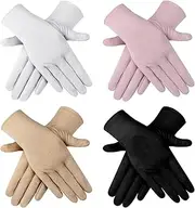 Leumoi 4 Pairs Women's Driving Gloves - Sun Protection UV Touchscreen Cycling Sunblock