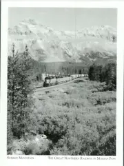 "Train Passes by Th Great Summit Mountain" *Railway-Maria Pass (Postcard) {G281