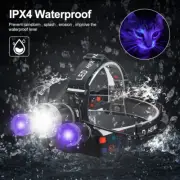 2IN1 Purple White Light Headlamp 3LED Hunting Predator Headlight Head Torch Lamp