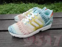 在飛比找Yahoo!奇摩拍賣優惠-9527 Adidas ZX Flux 羽毛 漸層 油畫 范