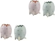 NUOBESTY 2sets Cartoon Pen Container Desk Stationery Organizer Dinosaur Egg Shape Storage Pencil Pot 2pcs*2 Random Color