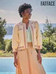 FatFace Zoe Ivory Embroidered Jacket (AU7606) | $150