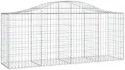 Arched Gabion Baskets 2 Pack 200x50x80/100 cm Galvanised Iron - Durable Garden Planters for Landscaping & Outdoor Decor, Rust-Resistant Design