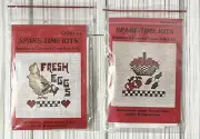 2 Spare Time Beginner's Counted Cross Stitch STQK1-1, 1-11 NEW Full Kits