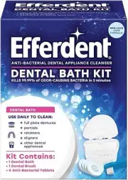 Efferdent Retainer & Denture Cleaner Tablets and Dental Bath, 4 Tablets (Pack of