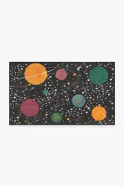 90' x 150' | Machine Washable Runner Rug | Kid & Pet Friendly | Indoor Rug | Outer Space Black Rug | Ruggable