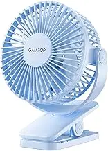 Gaiatop Portable Clip on Fan Battery Operated, Small Powerful USB Desk Fan, 3 Speed Quiet Rechargeable Mini Table 360 Degree Rotate Personal Cooling for Home Office Stroller Camping Light Blue CF40