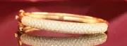4Ct Round Cut Simulated Diamonds Women's Bangles Bracelet 925 Silver Gold Plated