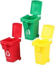 KICHOUSE Educational Toy Trash Can Set Mini Recycling Bin for Kids Learning Waste Sorting Kindergarten Decor Green Mini Bin