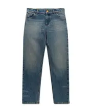 stonewashed straight-leg jeans 6,10Y Blue