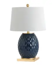 JONATHAN Y Designs 25.5in Diamond LED Glass & Metal Table Lamp