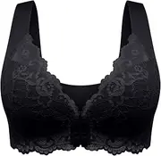 [Tmtolofot] Embroidered Minimizer Bras for Women Comfy Soft Full Coverage Front Closure Bra Lace Full Support No Underwire Bras