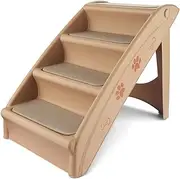 Furbulous Pet Stairs Ramp Foldable Pet Cat Stairs Dog Ramp Steps Portable Puppy Climbing Ladder Anti Slip - Brown
