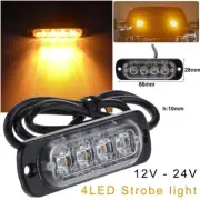 Amber 4 LED Car Truck Emergency Beacon Warning Hazard Flashing Strobe Light