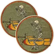 eDesign 2-Pack Skeleton Bomber WW2 USA Patch Vinyl Sticker Decal - 4 Inches - Military Stickers and Decals for Car Truck Van Window Bumper Laptop Tablet Cup Tumbler Water Bottle and Any Smooth Surface