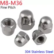 M8 M10 M12 To M36 304 Stainless Steel Fine Pitch Hexagon Cap Nuts Hex Acorn Nuts