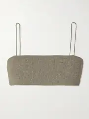[TOTEME] TOTEME - Shirred Recycled Bikini Top - Light gray - xx small xx small Gray