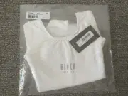 NWT Bloch Meglio Dance Ballet Girls Classic Long Sleeve Leotard White Size 4/6