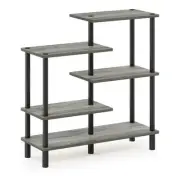 Furinno Turn-N-Tube Engineered Wood 5-Tier Accent Display Rack in Oak Gray