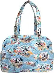 [Vera Bradley] Beach Treasures Traveler Carry-On Bag with Trolley Sleeve, Blue Multi, Blue Multi, One Size