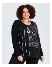 [Taking Shape] Natural Spot & Wave Top Print