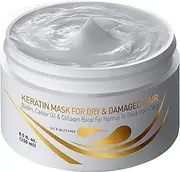 Keratin Dry & Damaged Deep Conditioner Mask - Thick Coarse Hair Care - Keratin Protein & Argan Oil Complex - Long Lasting Conditioning Repair
