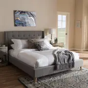 Istyle Perone Double Bed Frame Fabric Grey