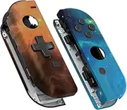 eXtremeRate Orange Star Universe Joycon Controller Housing (D-Pad Version) with Full Set Buttons, Replacement Case for Nintendo Switch Joy-Con & Switch OLED Joycon – Console Shell NOT Included