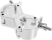 ERINGOGO Light Buckle Pipe Light Clamp Stage Light Truss Spotlights Ratcheting Support Large Double Clamp Pole Clamp Stainless Universal Stage Light Accessory Grip Silver Aluminum Alloy