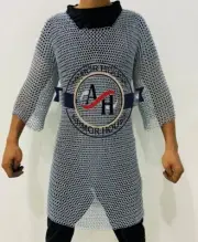 Medieval Chain Mail Shirt Aluminum Butted Chainmail Costume Dress For Men