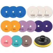 16Pcs Diamond Polishing Pads Kit 4 Inch 100Mm Wet/Dry for Stone6430