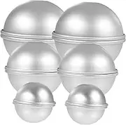KOCKSHION 12pcs Bath Salt Ball Mold Jelly Golf Ice Cube Mold Bubble Bath Large Ice Cube Mold Spherical Planet Base Ice Cube Trays Ramekins Soap Making Molds Shaper Aluminum Alloy Silver