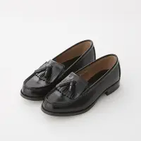 在飛比找Yahoo奇摩購物中心優惠-日本 HARUTA 女 平底 英倫風流蘇樂福鞋 全真皮 黑色