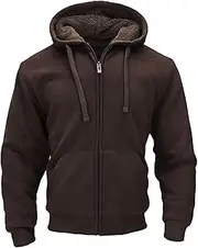 [Butygity] Sherpa Lined Hoodies for Men Heavyweight Full Zip Up Sweatshirt Thick Fleece Jackets Winter Warm Coats